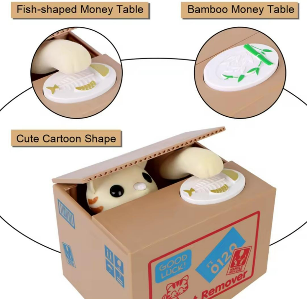 Cute Animal Coin Stealing Money Box – Interactive Piggy Bank for Kids