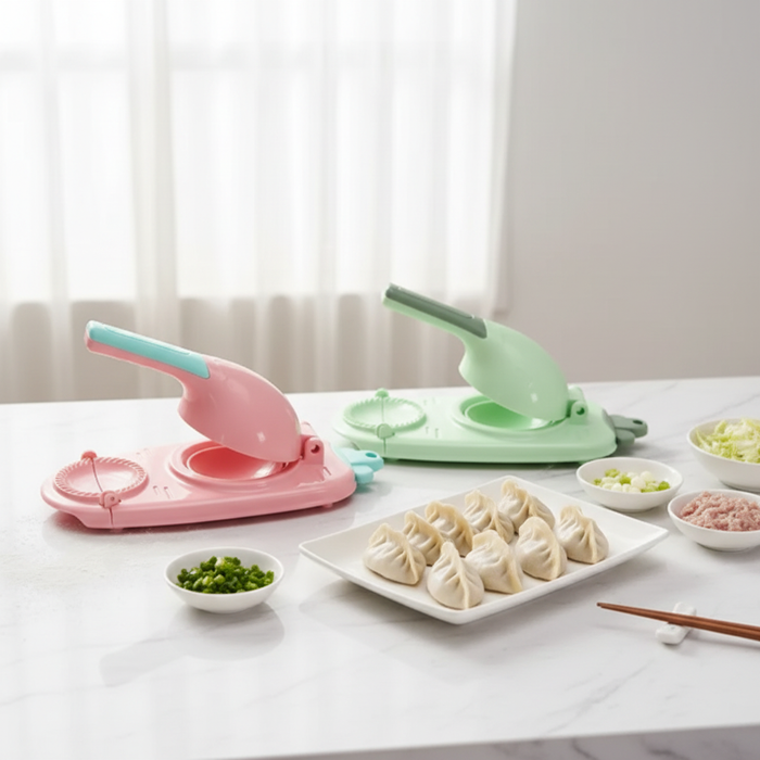 Imperial Effortless Dumpling Maker | 2-in-1 Press & Mold | Pink & Green
