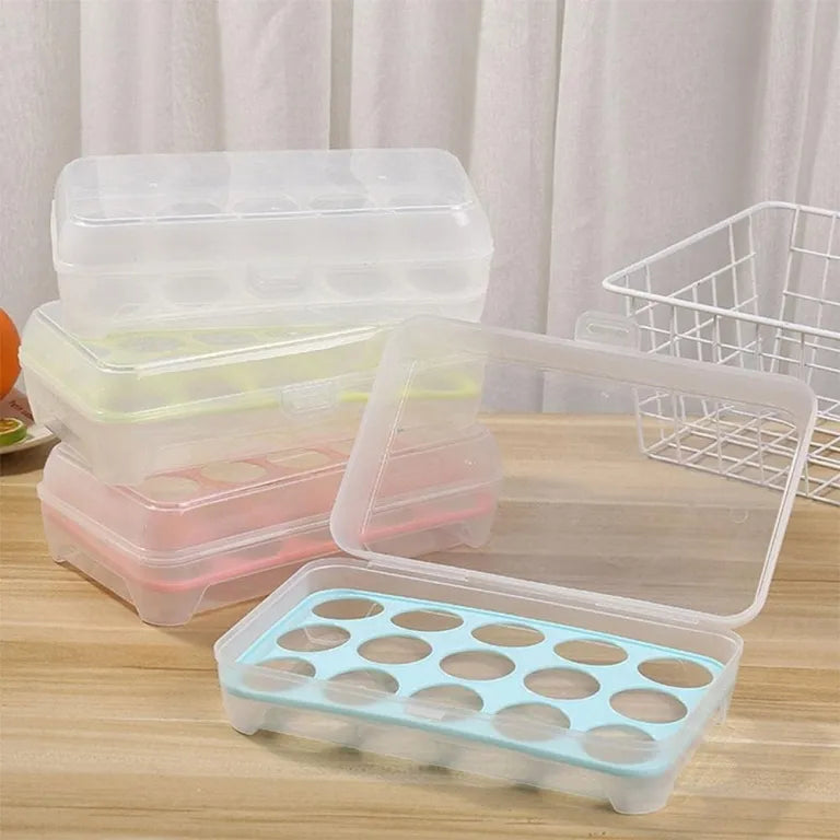 15-Egg Stackable Storage Box with Snap-Lock Lid – Fridge Organizer