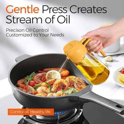 2-in-1 Auto-Open Gravity Sensor Oil Dispenser Bottle – Pour & Spray