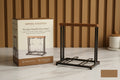6-Glass Holder Stand with Metal Rack & Wooden Handle