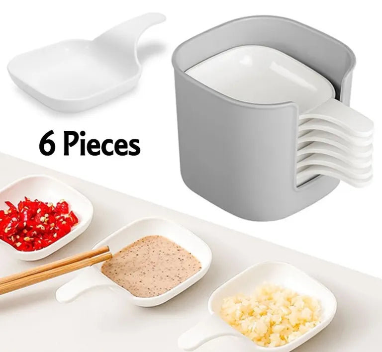 6-Piece Stackable Condiment & Sauce Serving Dish Set with Holder