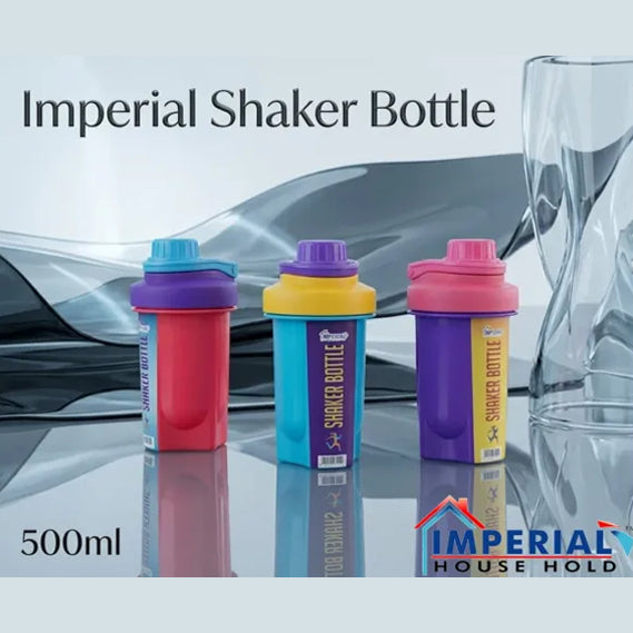 Imperial Household 500ml Shaker Bottle – 3 Vibrant Color Combos