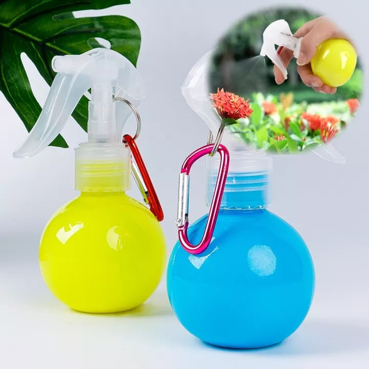 Mini Ball-Shaped Spray Bottle with Carabiner Clip