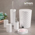 Woven-Texture Bathroom Accessories Set – 5 Pieces