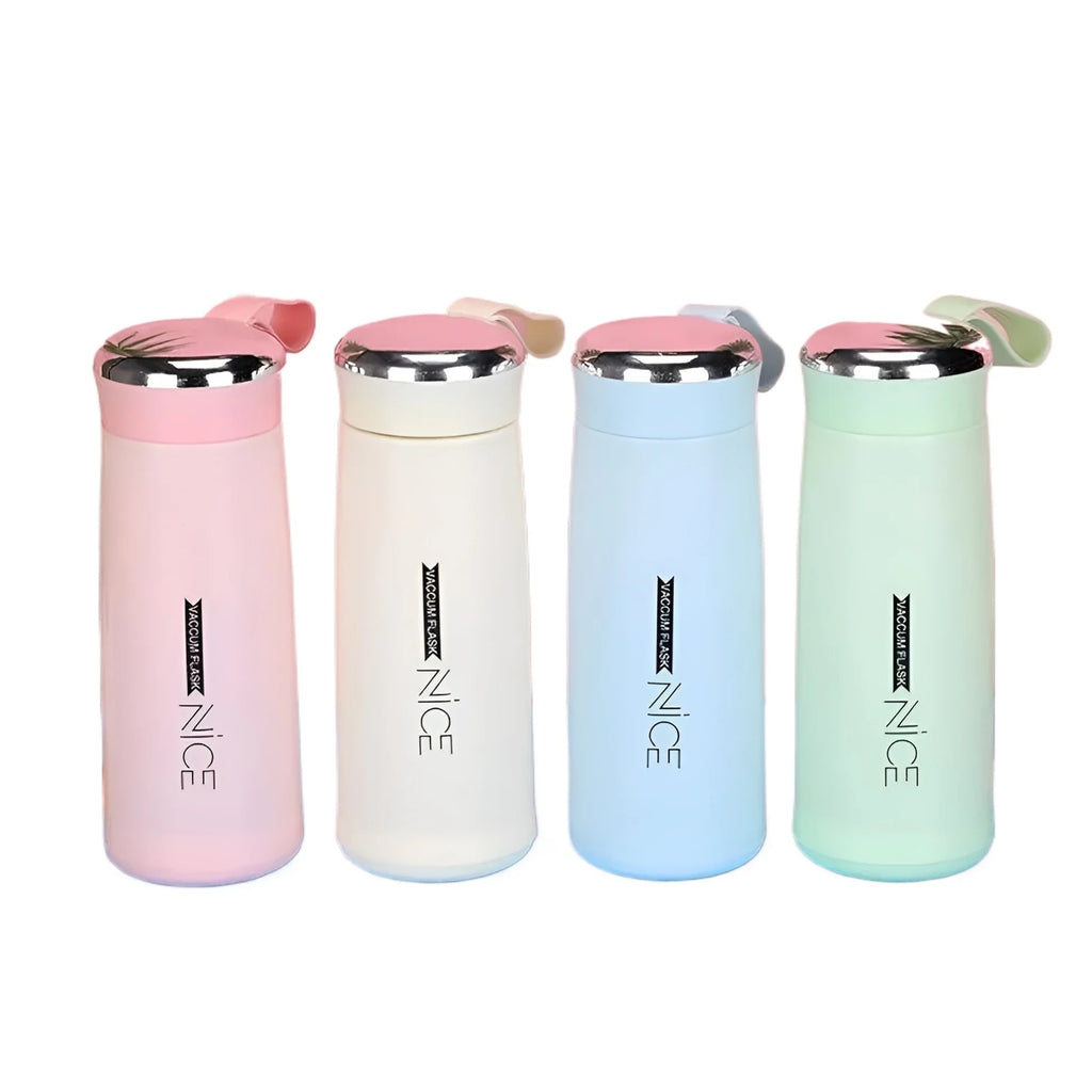 NiCE Vacuum Flask – Double Wall Insulated Thermos with Loop Lid | 4 Pastel Colours