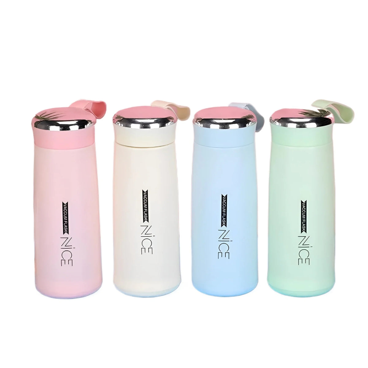 NiCE Vacuum Flask – Double Wall Insulated Thermos with Loop Lid | 4 Pastel Colours