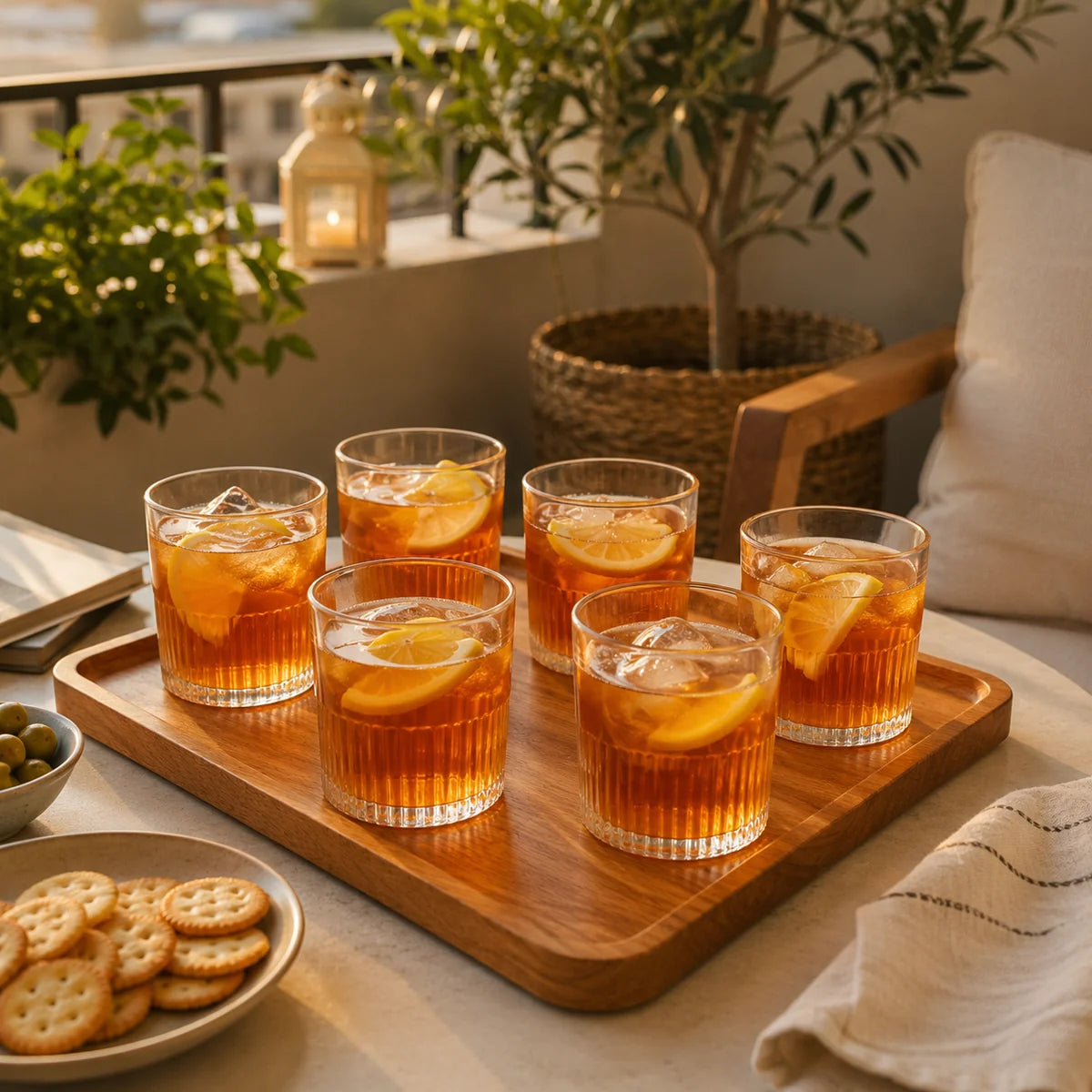 Ribbed Glass Tumblers – Set of 6