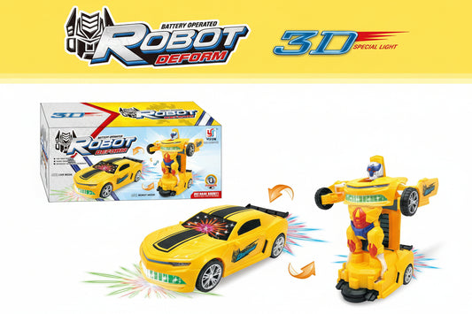 Battery Operated Transforming Robot Car with 3D Lights & Music