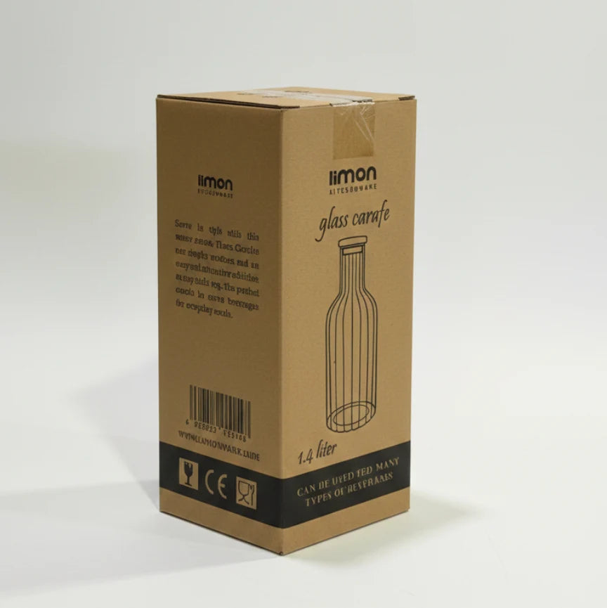 Ribbed Glass Carafe with Bamboo Lid