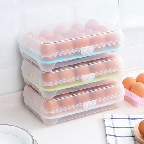 15-Egg Stackable Storage Box with Snap-Lock Lid – Fridge Organizer