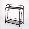 2-Tier Metal Wire Spice & Condiment Rack – Matte Black | Leaf Design