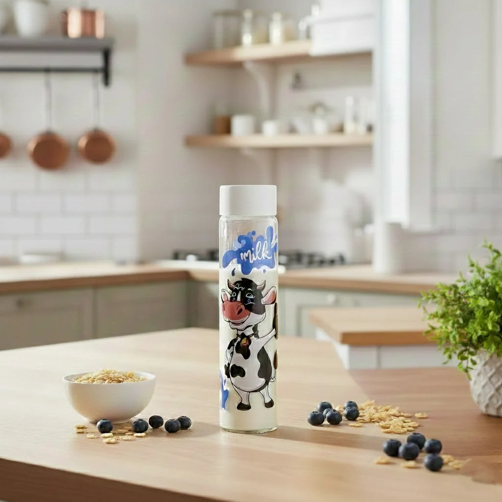 Printed Glass Water Bottle – Cute Animal Designs