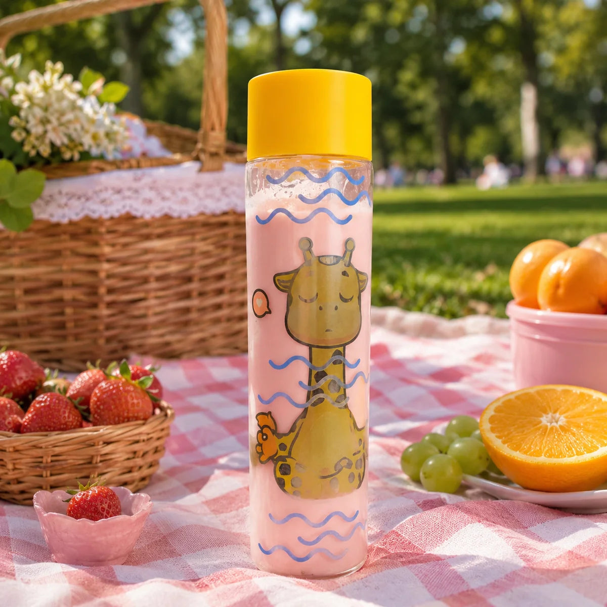 Printed Glass Water Bottle – Cute Animal Designs