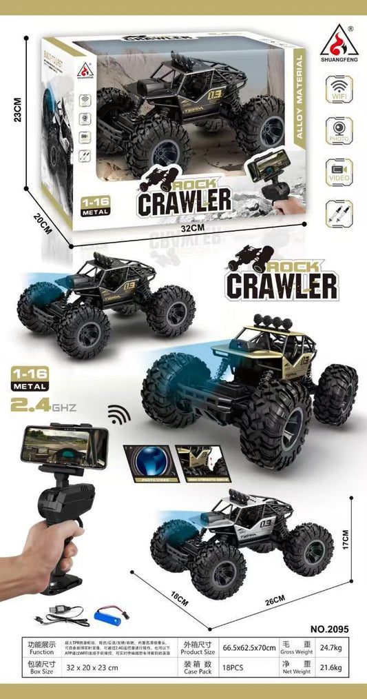 1:16 Alloy Rock Crawler RC Car with WiFi Camera & Mobile Phone Control