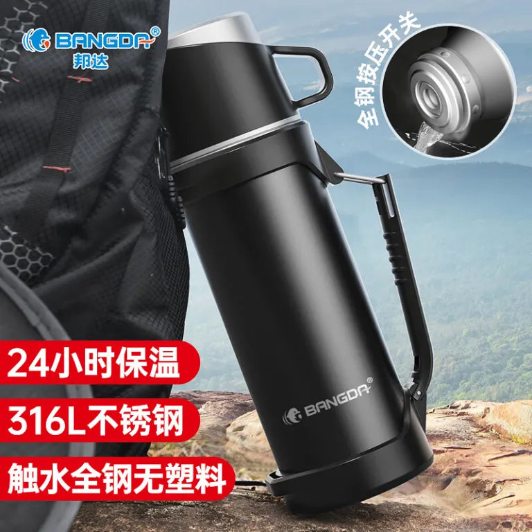 Bangda 316L Stainless Steel Large Thermos Flask – 24H Insulation