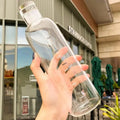 Clear Glass Time Marker Water Bottle – Hourly Hydration Tracker