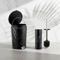 Limon Marble Pedal Trash Can & Toilet Brush Set – 2 Pieces