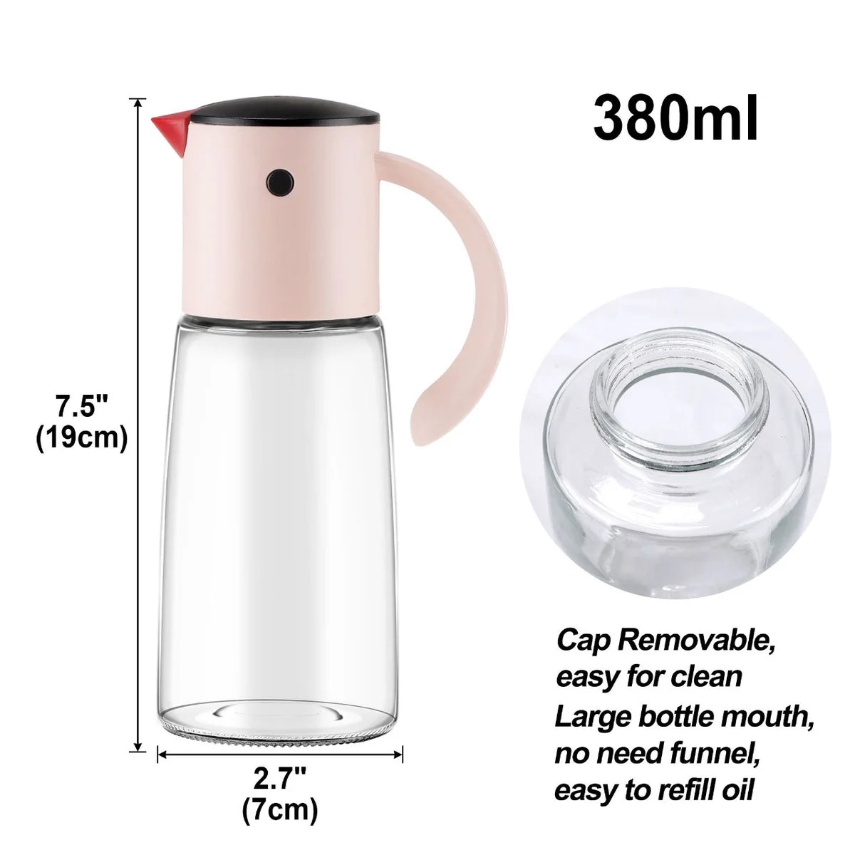Auto-Open Glass Oil Dispenser Bottle – 380ml
