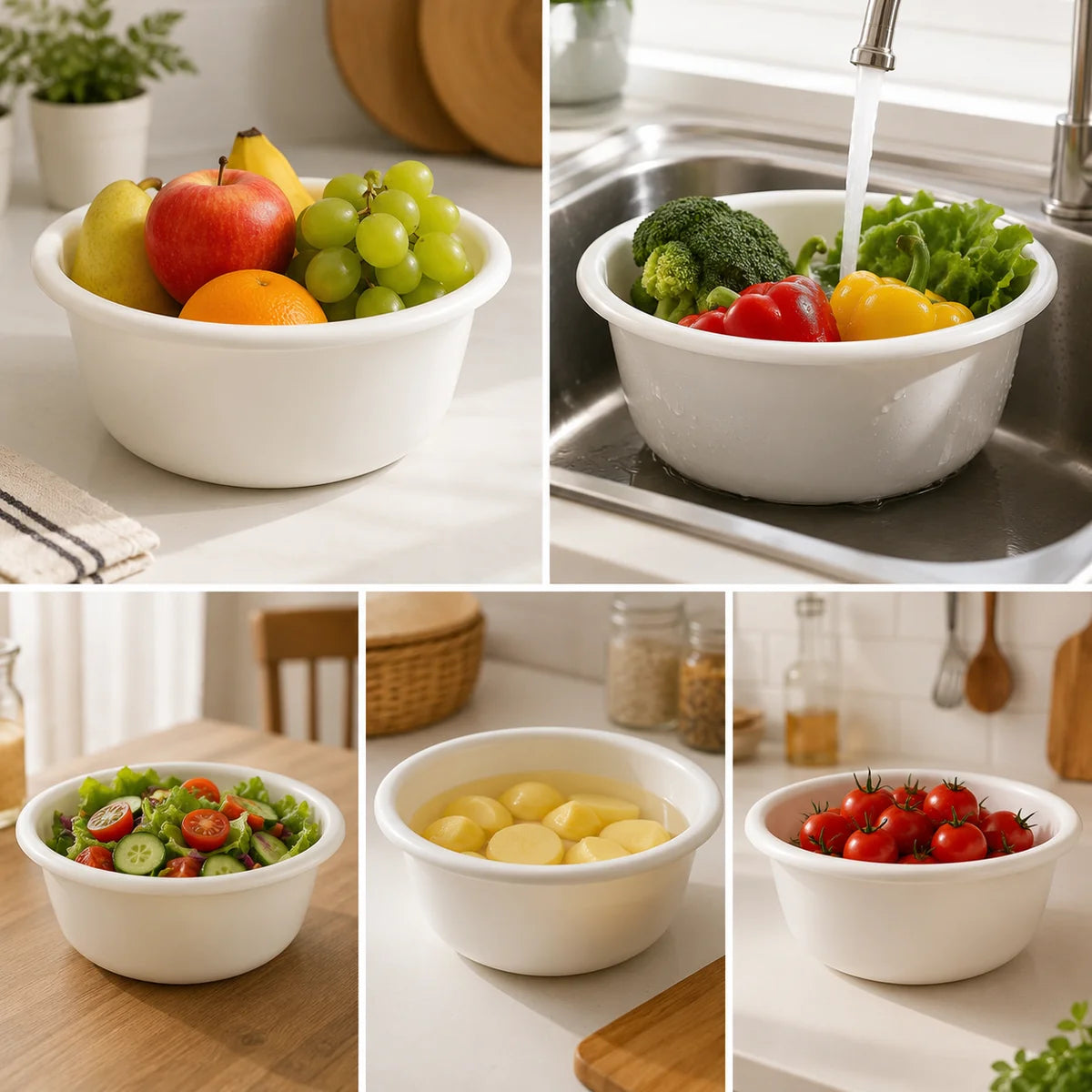 Round Plastic Basin Bowl – 14cm