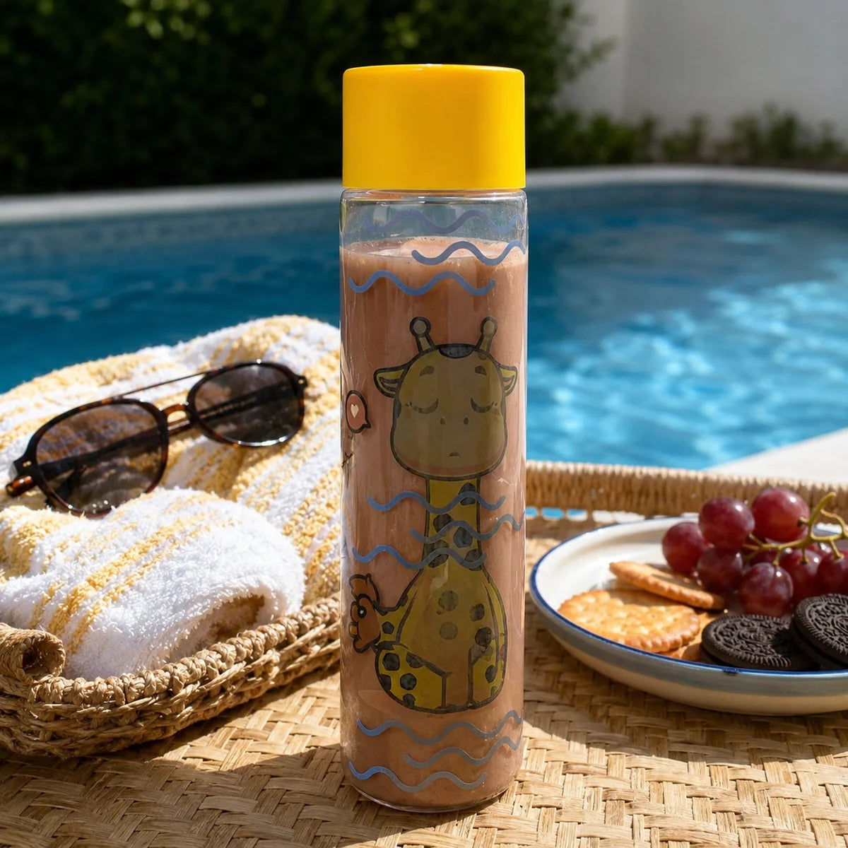 Printed Glass Water Bottle – Cute Animal Designs