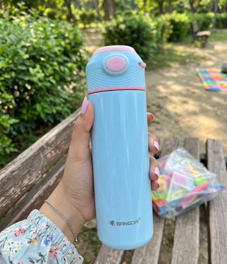 Bangda One-Press Button Thermos Flask – 3 Pastel Colors