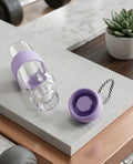 Clear Glass Water Bottle with Silicone Sleeve & Rope Lid