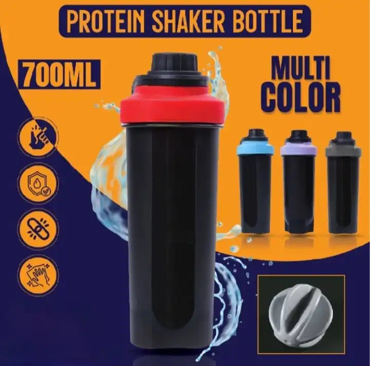 700ml Multipurpose Protein Shaker Bottle – Matte Black | 4 Colors