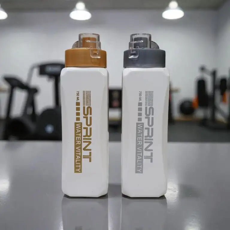 Sprint Water Vitality 750ml Sports Bottle – Gold & Gunmetal | Flip-Top