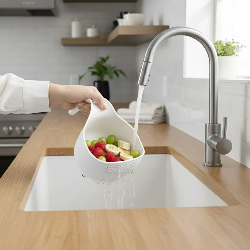 Pack of 3 Fruits and Vegetables Wash Bowl with Drainer (3035)