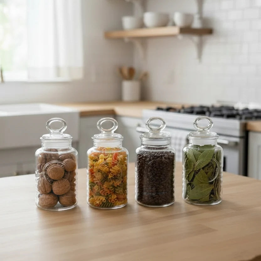 4-Pcs Rustic Design Handmade Glass Canister Set (2007)