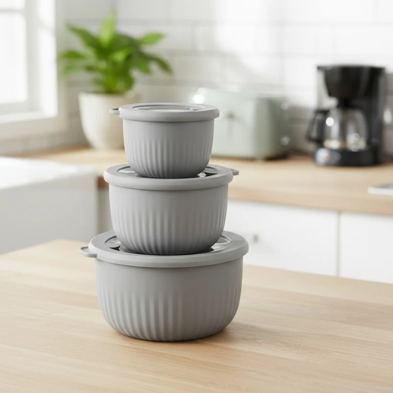 PureVent Stackable 3-Pcs Bowl Set with Vented Lid