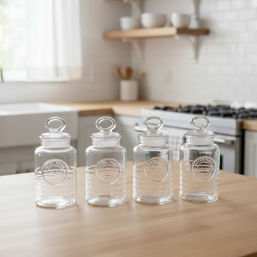 4-Pcs Rustic Design Handmade Glass Canister Set (2007)