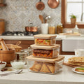 Robust 3-Piece Glass Container Set with Wooden Lid (2211)