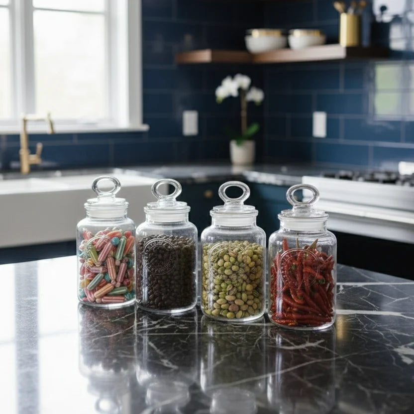 4-Pcs Rustic Design Handmade Glass Canister Set (2007)