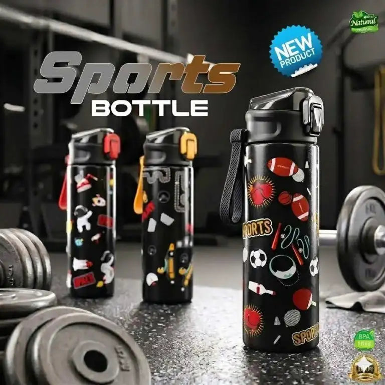 Sports Bottle 750ml – BPA Free Flip-Top with Carry Strap