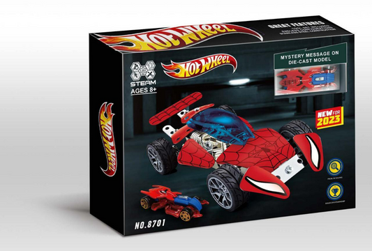 Hot Wheels DIY Spider Racing Car Metal Building Kit | STEM Educational Construction Toy (No. 8701)