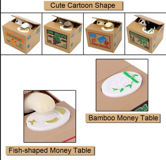 Cute Animal Coin Stealing Money Box – Interactive Piggy Bank for Kids