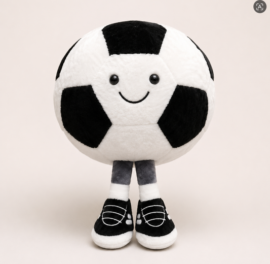 Smiley Soccer Ball Plush Toy – Cute Stuffed Football Character for Kids