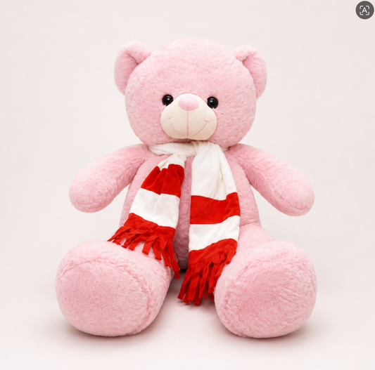 Pink Scarf Teddy Bear Plush Toy – Giant Soft Stuffed Bear for Kids & Gifting