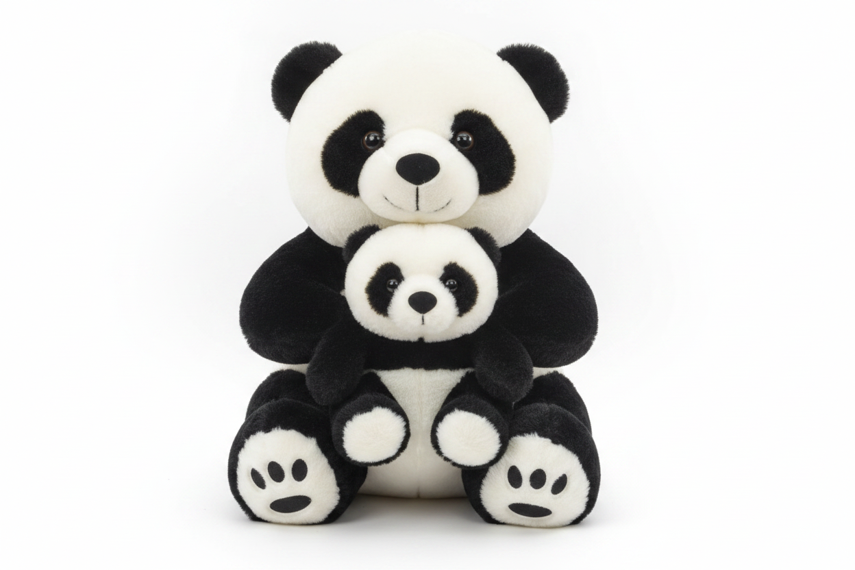Mama & Baby Panda Plush Toy – Super Soft Stuffed Panda Set for Kids