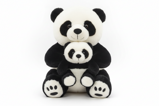 Mama & Baby Panda Plush Toy – Super Soft Stuffed Panda Set for Kids