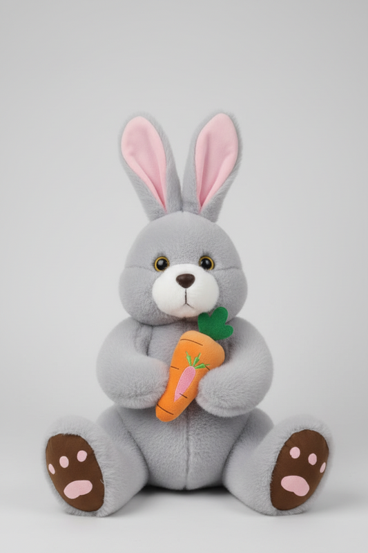 Giant Carrot Bunny Plush Toy – Realistic Soft Stuffed Rabbit Holding Carrot | 50cm