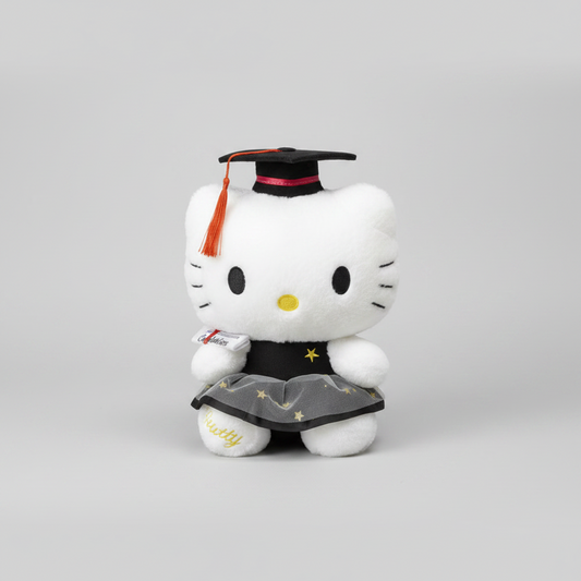Graduation Hello Kitty Plush Toy – Soft Sanrio Stuffed Character with Cap & Gown