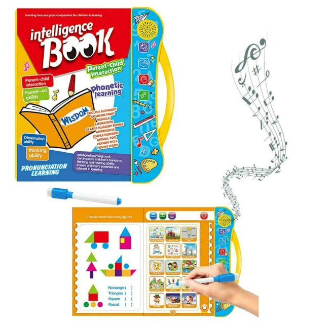 Intelligence Study Book – Interactive Phonetic Learning Book with Sound & Writing Pen | Age 3+