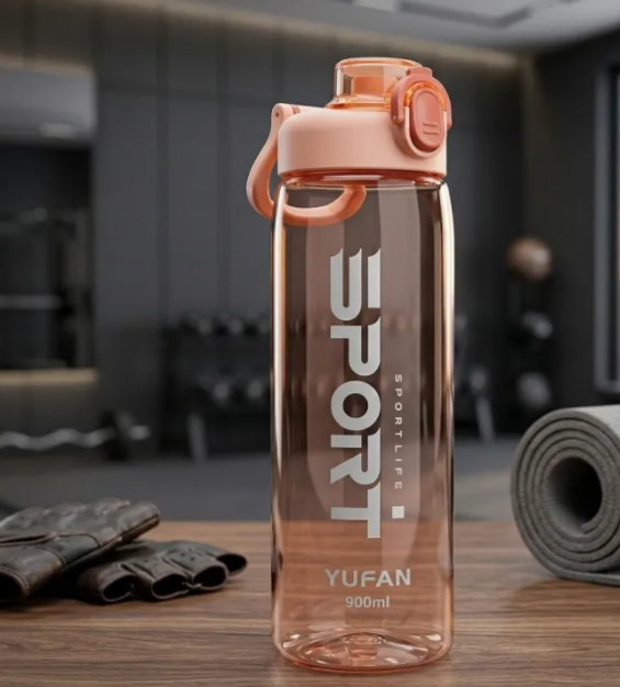 Yufan SPORT 900ml Sports Water Bottle – Flip-Top | Peach Coral