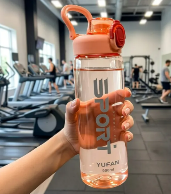 Yufan SPORT 900ml Sports Water Bottle – Flip-Top | Peach Coral