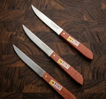 Kiwi Brand Stainless Steel Paring Knife with Rosewood Handle – Set of 3