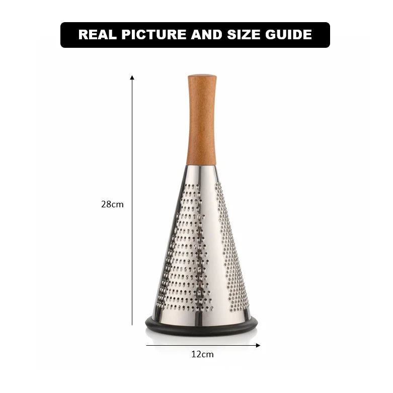 Stainless Steel 3-Sided Grater with Wooden Handle (2118)