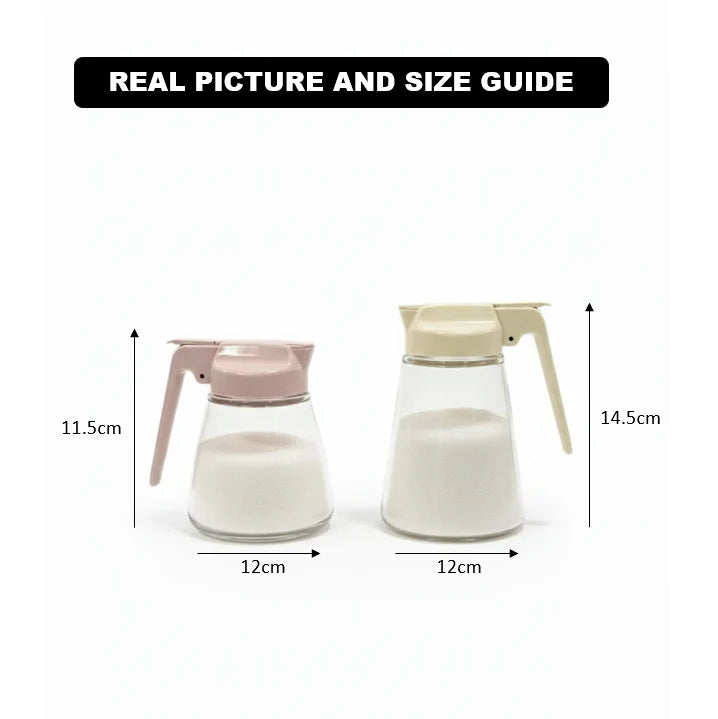 Limon Sliding Lid Glass Sugar Dispenser
